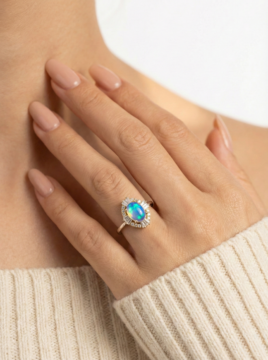 Celestial Tide Opal Ring