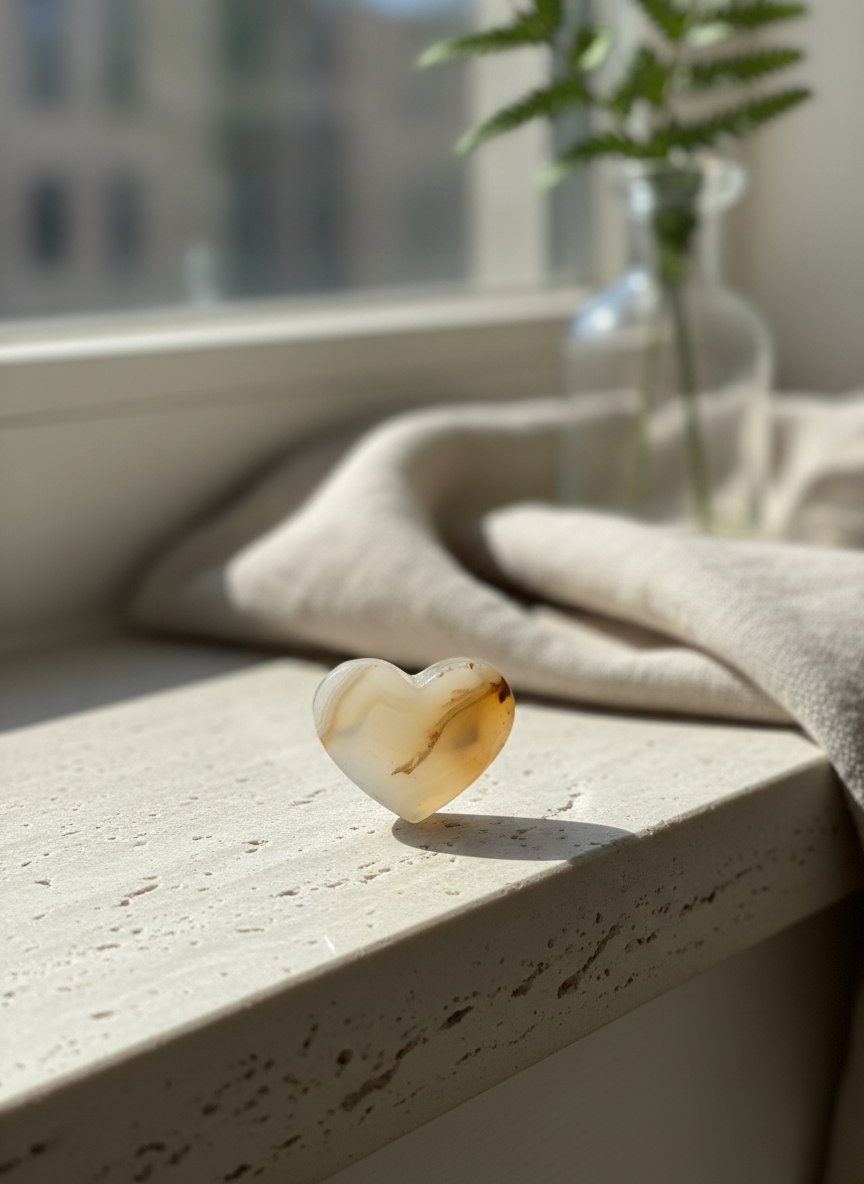 Agate Heart Pocket Stone