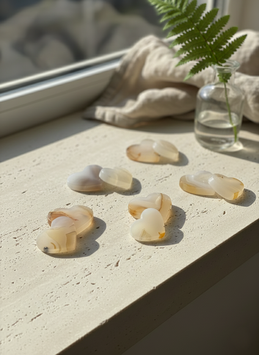 Agate Heart Pocket Stone