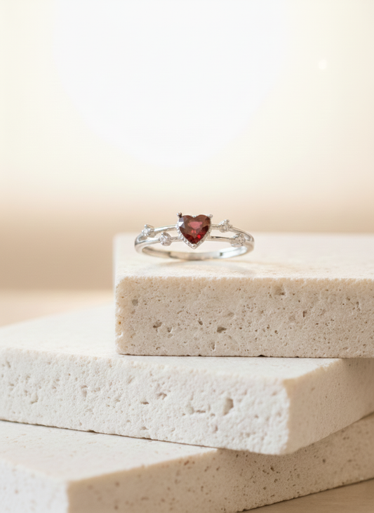 Garnet Bloom Ring