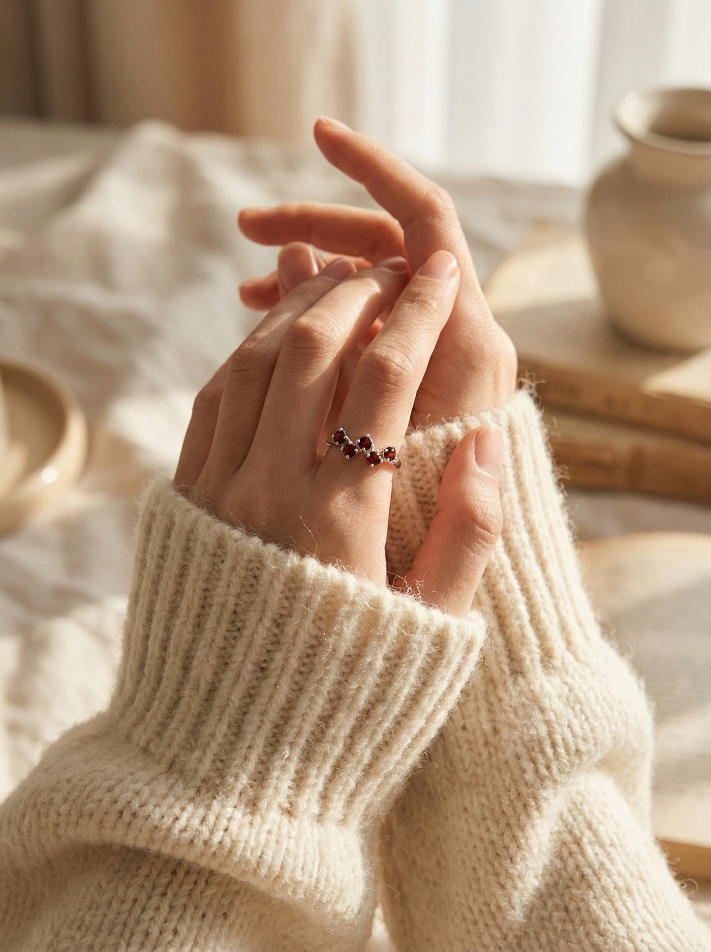 Garnet Still Ring